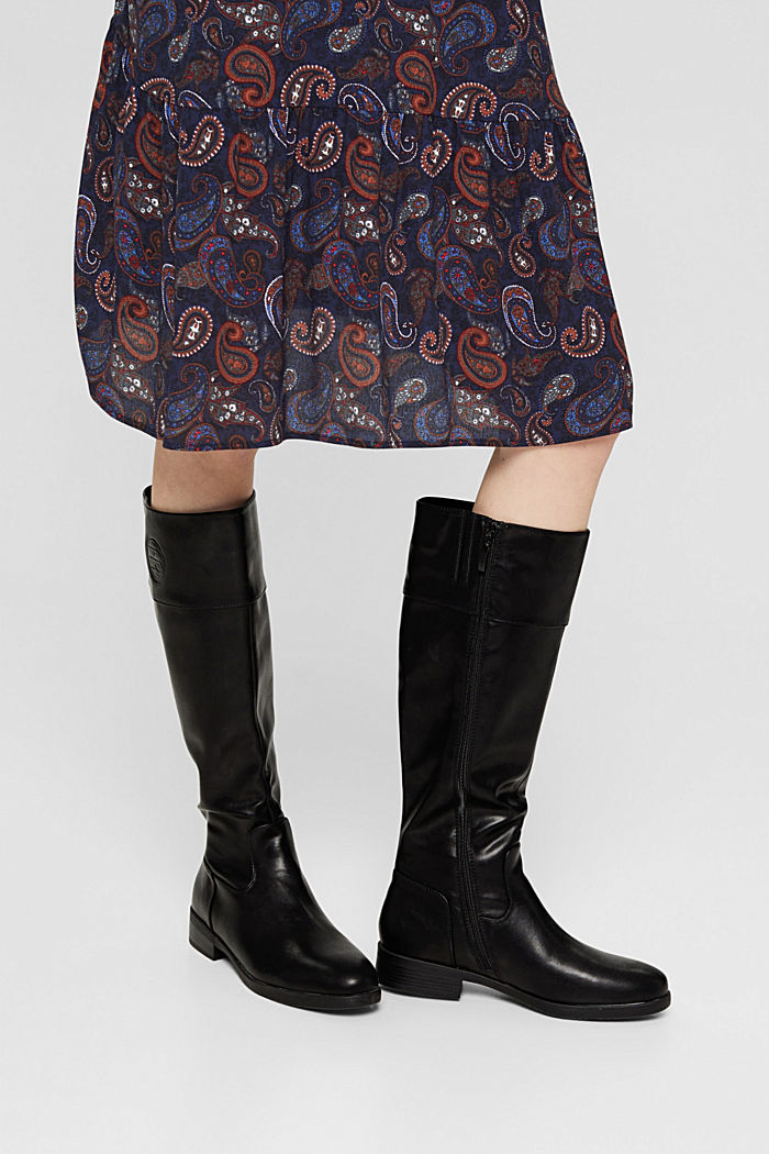 Knee-high boots in faux leather