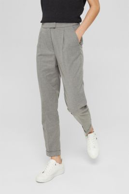 ESPRIT - Broek met een hoge taille, zachte touch en persplooien at our  online shop