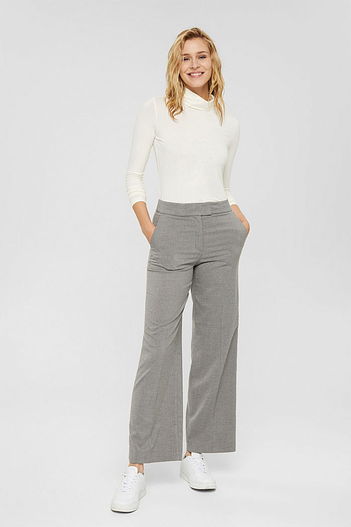 Recycled: wide-leg trousers with a flannel texture