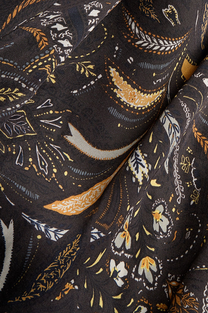 Robe-chemise en satin à imprimé cachemire, BROWN, detail image number 4