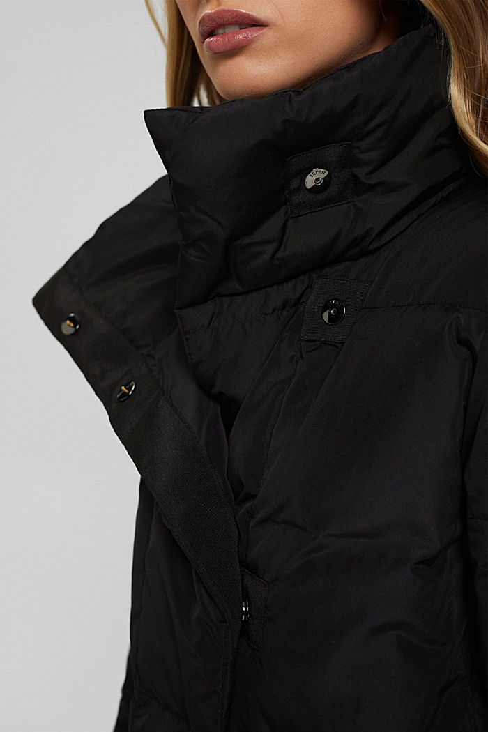 Recycled: quilted coat with down, BLACK, detail image number 2