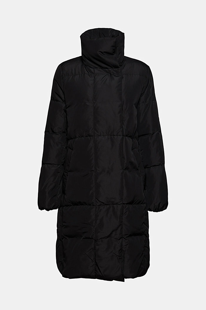 Recycled: quilted coat with down, BLACK, detail image number 7