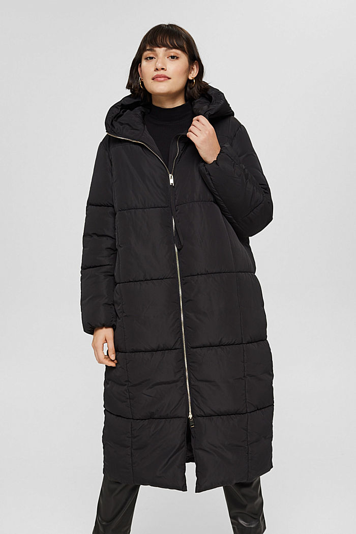 Recycled: quilted coat with 3M™ Thinsulate™, BLACK, overview
