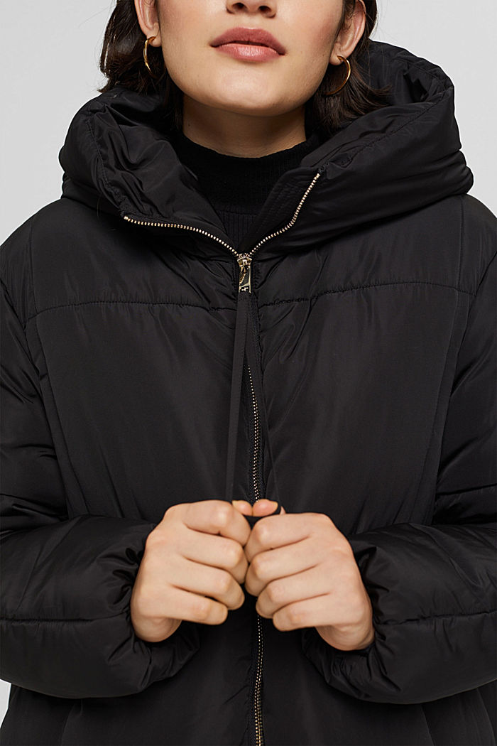 Recycled: quilted coat with 3M™ Thinsulate™, BLACK, detail image number 2