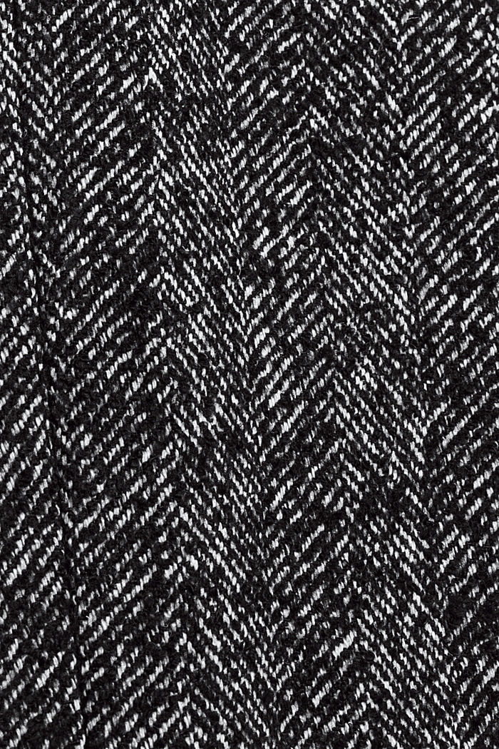 Van een wolmix: mantel met visgraatmotief, BLACK, detail image number 4