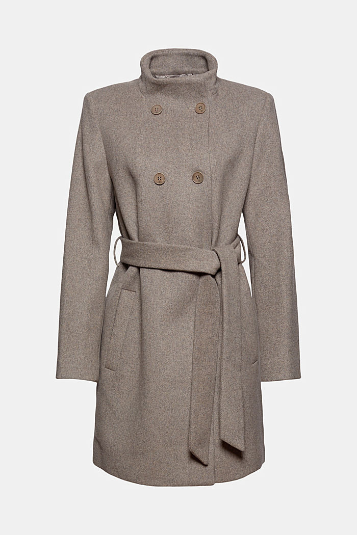 Reciclado: abrigo en mezcla de lana, TAUPE, detail image number 6