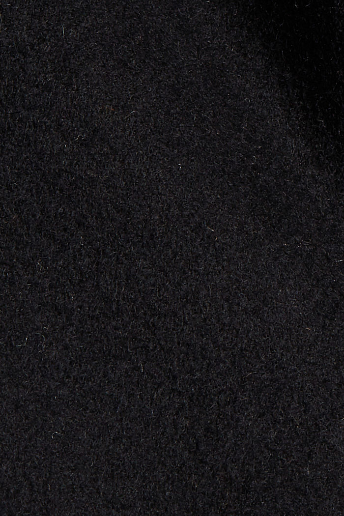 Van een gerecyclede wolmix: mantel met capuchon, BLACK, detail image number 4