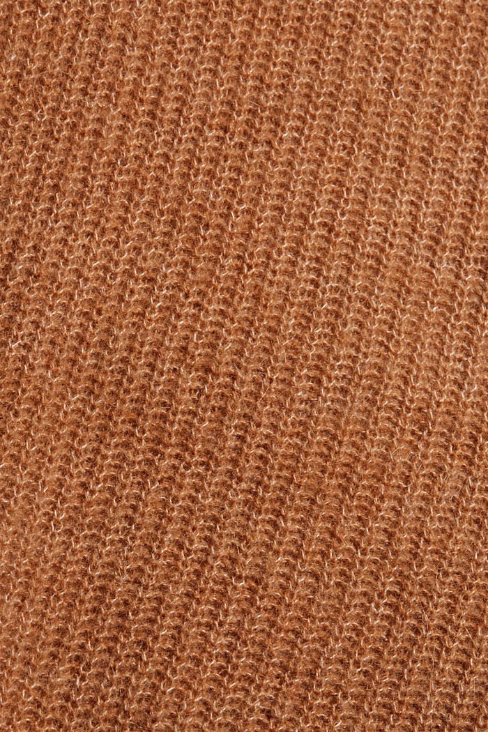 Mit Wolle und Alpaka: Pointelle-Pullover, CARAMEL, detail image number 4
