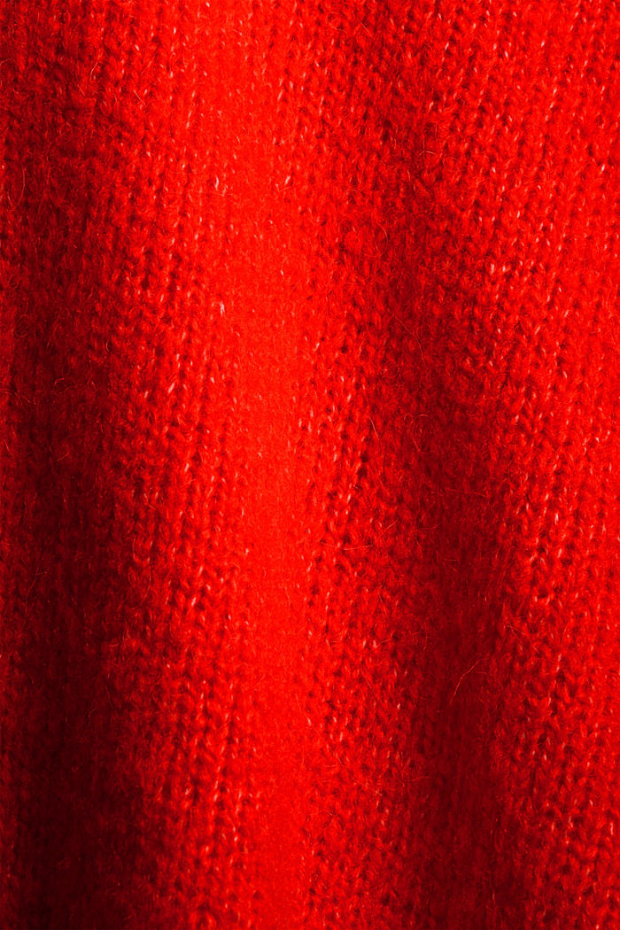 Con lana/alpaca: jersey suave con cuello barco, ORANGE RED, detail image number 4