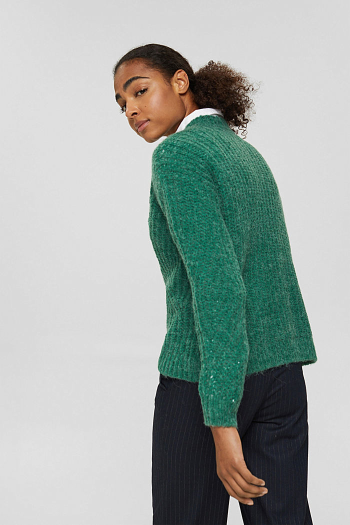 Mit Alpaka: Musterstrick-Pullover, GREEN, detail image number 3