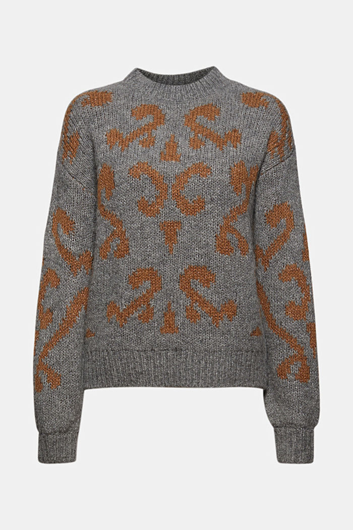Mit Wolle/Alpaka: Jacquard-Pullover, CARAMEL, overview