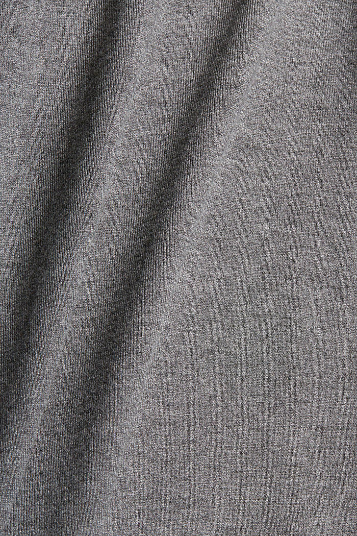 Jersey básico de cuello vuelto, LENZING™ ECOVERO™, MEDIUM GREY, detail image number 4