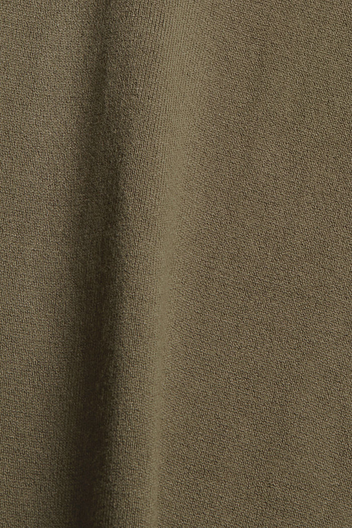 Basic polo neck jumper made of LENZING™ ECOVERO™, DARK KHAKI, detail image number 4