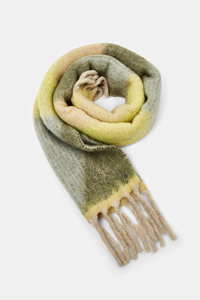 Chunky wool blend scarf, ICE, detail-asia image number 0