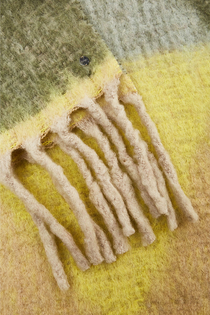 羊毛混紡厚圍巾, 冰藍色, detail-asia image number 1