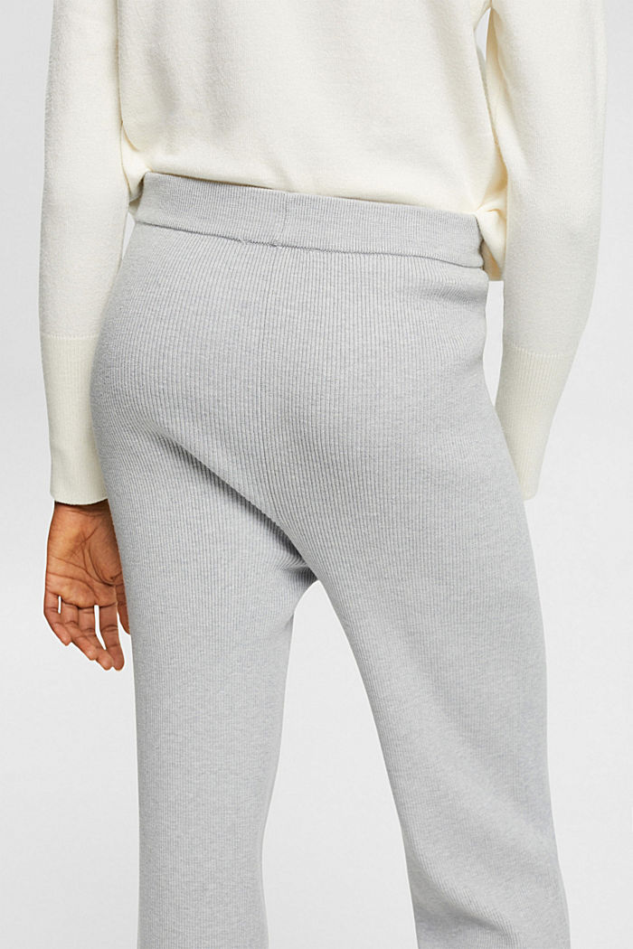 High-rise rib knit trousers, LIGHT GREY, detail-asia image number 3