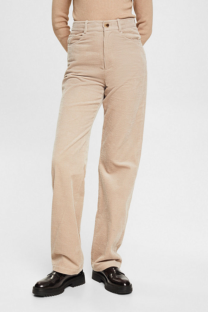 棉質燈芯絨長褲, 淺灰褐色, detail-asia image number 0