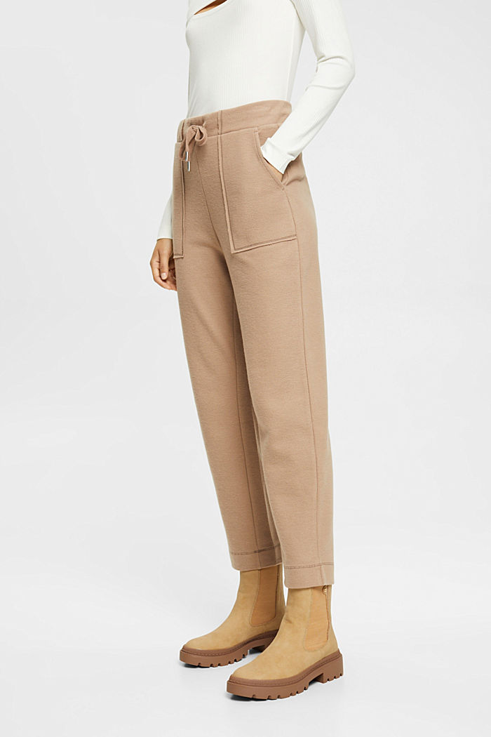 Knitted jogger style trousers, TAUPE, detail-asia image number 0