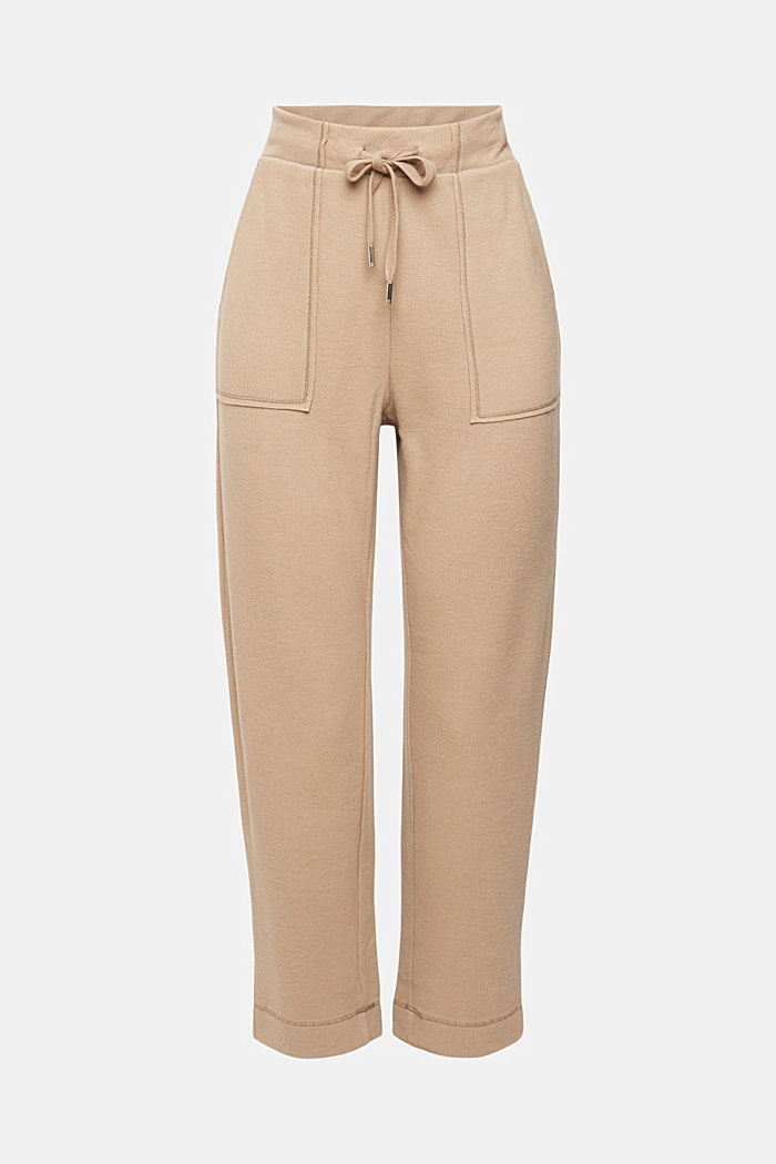 High-rise knitted jogger style trousers, TAUPE, detail-asia image number 6