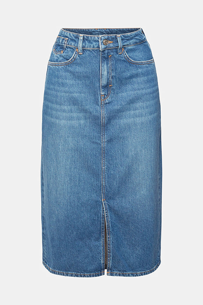 Denim skirt, organic cotton, BLUE MEDIUM WASHED, detail-asia image number 6