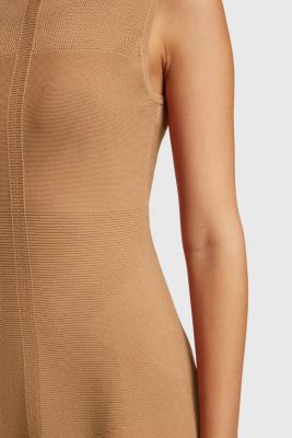 Seamless knit mesh dress, CAMEL, detail-asia image number 2