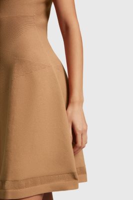 Seamless knit mesh dress, CAMEL, detail-asia image number 3