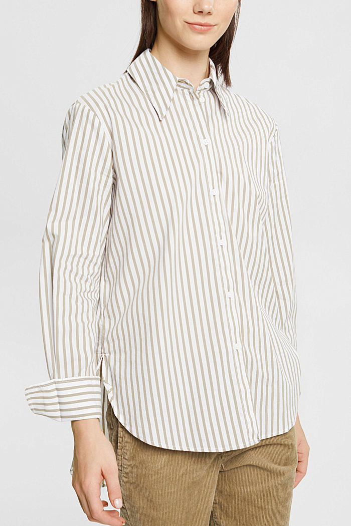 條紋梭織長衫, 白色, detail-asia image number 0