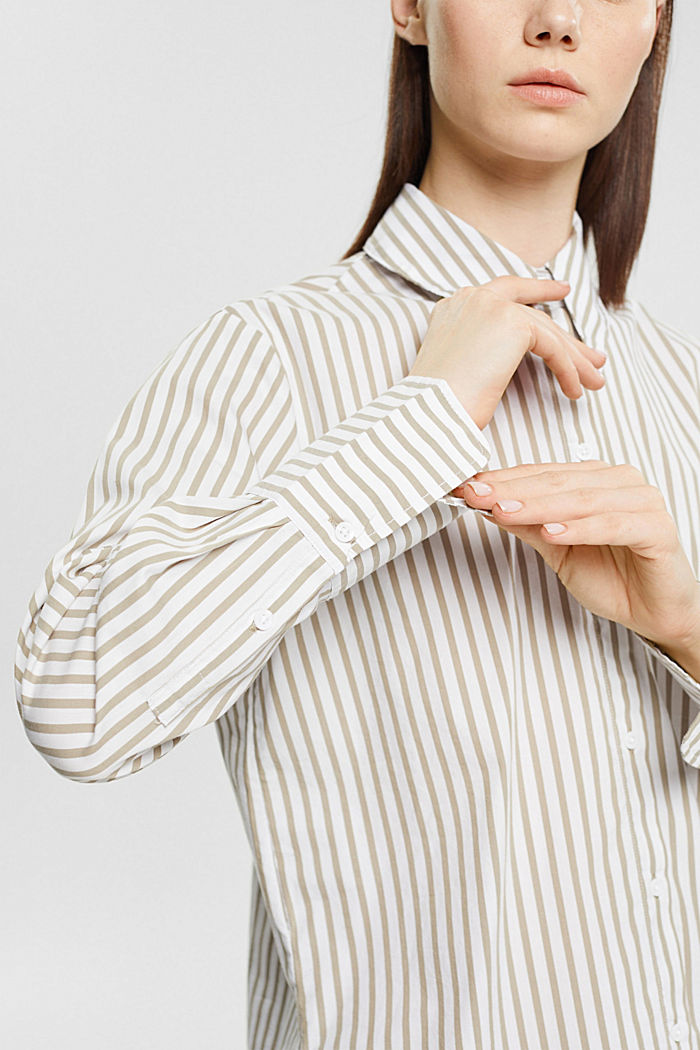條紋梭織長衫, 白色, detail-asia image number 2