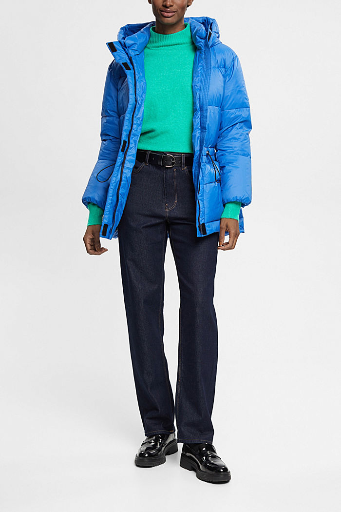 Quilted jacket with recycled down filling, BRIGHT BLUE, detail-asia image number 3