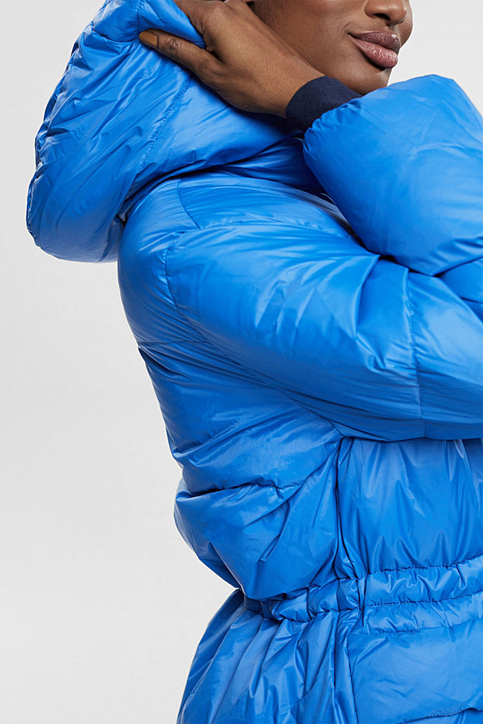 Quilted jacket with recycled down filling, BRIGHT BLUE, detail-asia image number 4
