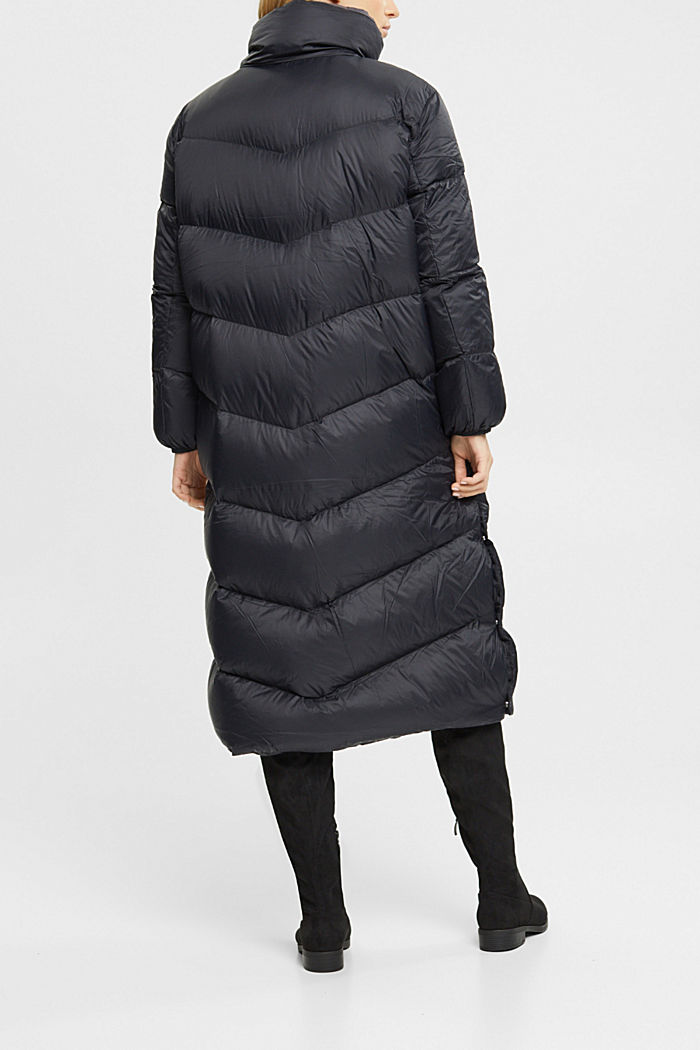 Quilted coat with recycled down filling, BLACK, detail-asia image number 1