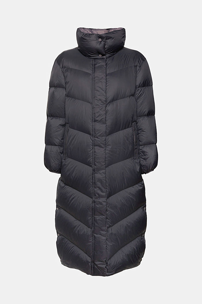 Quilted coat with recycled down filling, BLACK, detail-asia image number 6