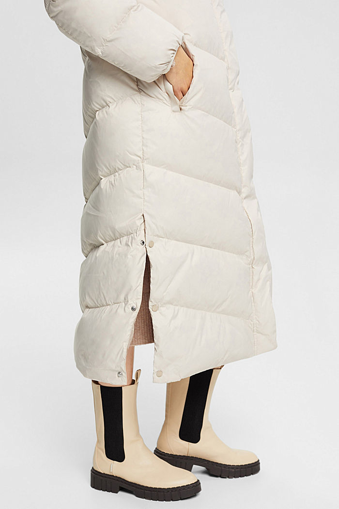 Quilted coat with recycled down filling, CREAM BEIGE, detail-asia image number 3