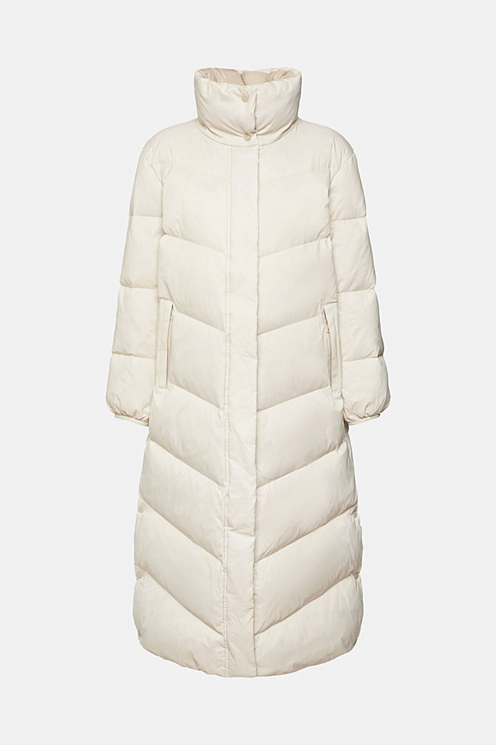 Quilted coat with recycled down filling, CREAM BEIGE, detail-asia image number 5