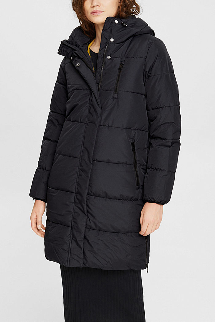 Quilted coat with zip pockets