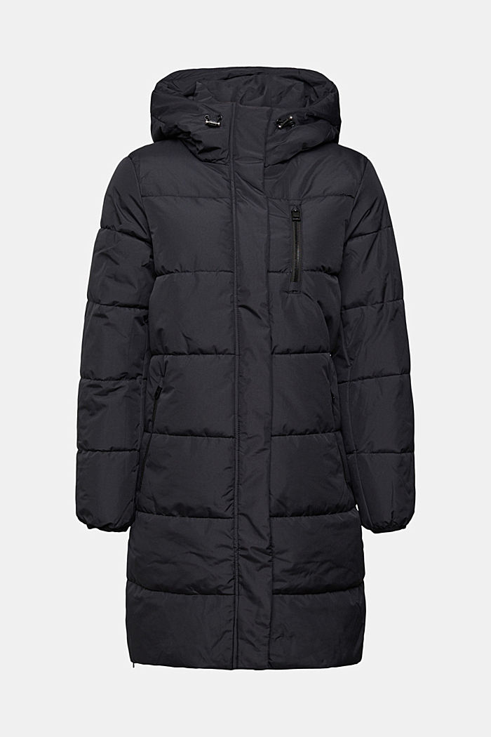 Quilted coat with zip pockets, BLACK, detail-asia image number 5