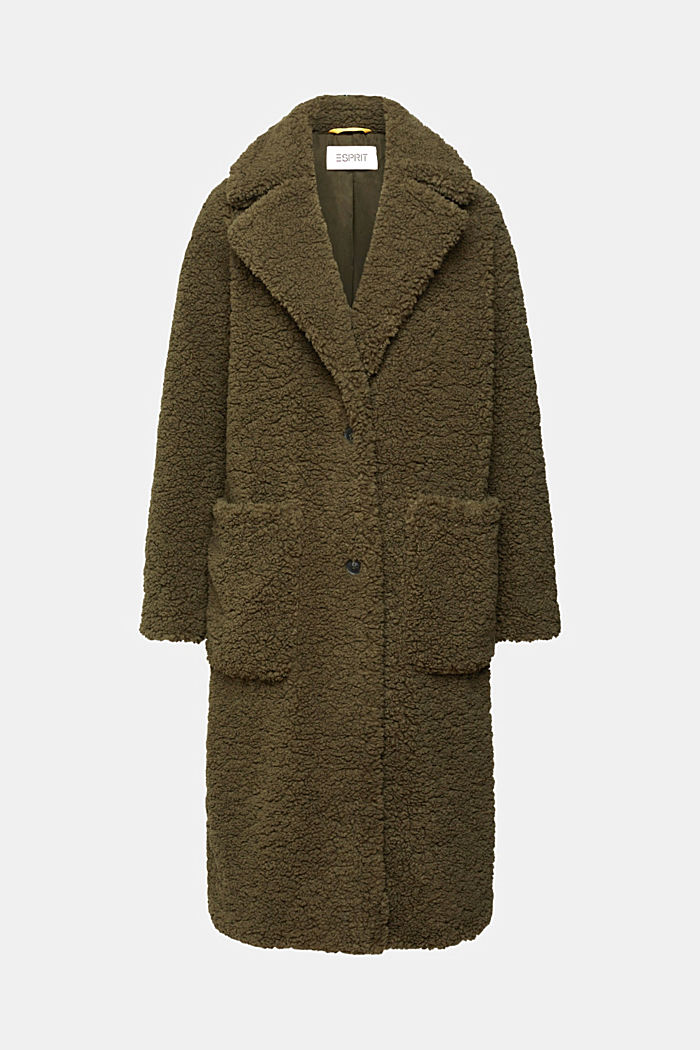 Teddy fur coat, DARK KHAKI, detail-asia image number 6