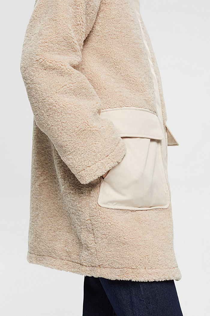 Teddy borg coat, CREAM BEIGE, detail-asia image number 4