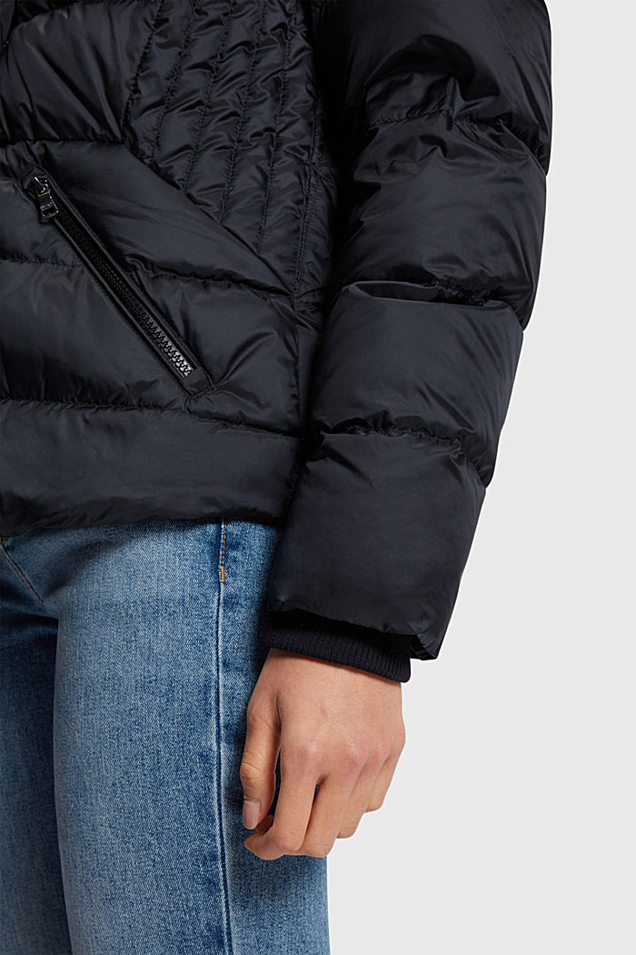 Quilted jacket with detachable hood, BLACK, detail-asia image number 3
