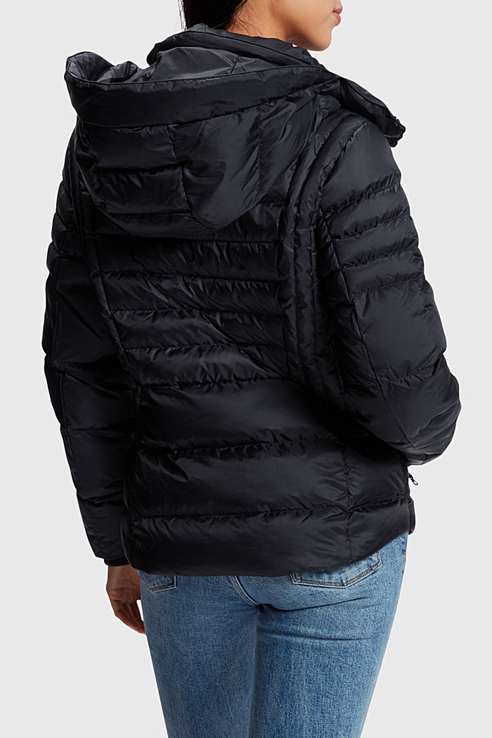Quilted jacket with detachable hood, BLACK, detail-asia image number 1