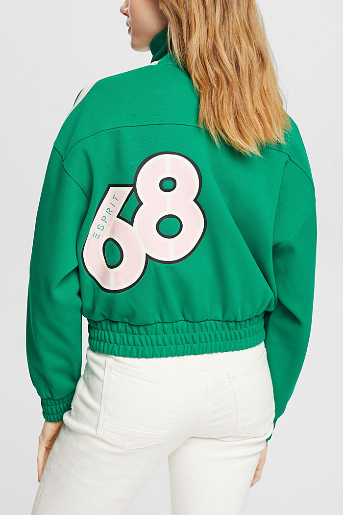 Cropped track jacket, EMERALD GREEN, detail-asia image number 1