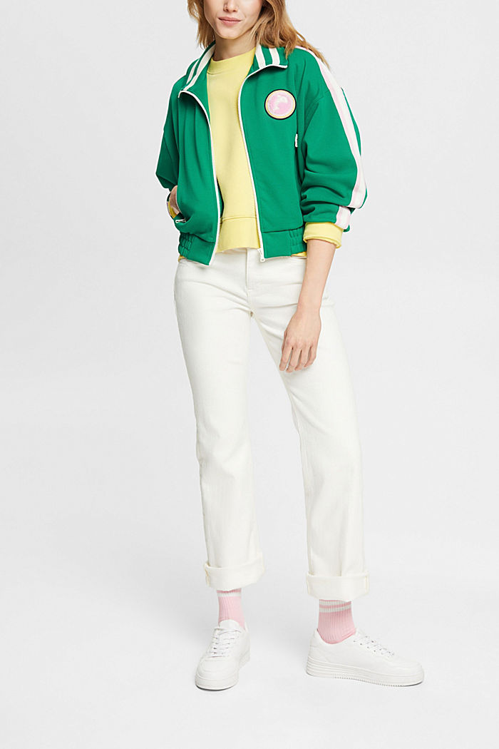 Cropped track jacket, EMERALD GREEN, detail-asia image number 2