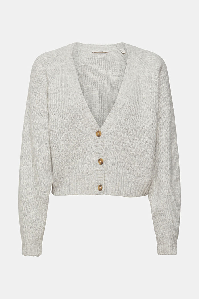 Cropped wool blend cardigan, LIGHT GREY, detail-asia image number 6