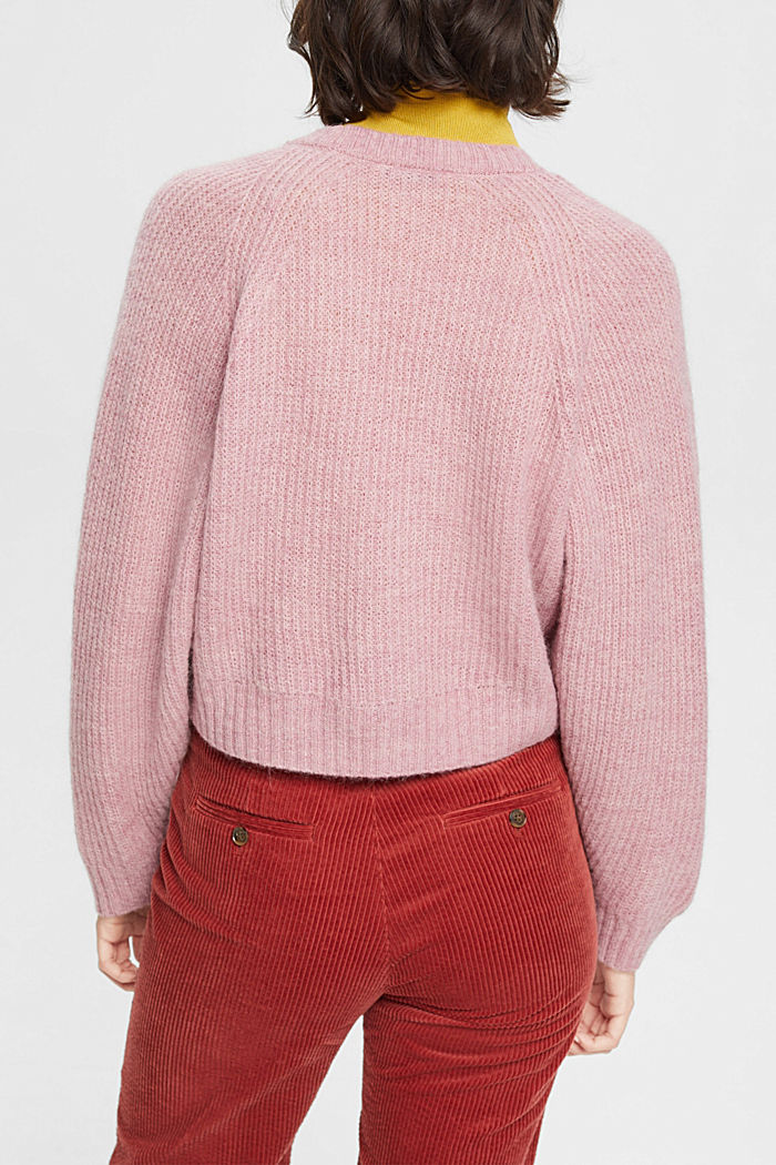 Cropped wool blend cardigan, LIGHT PINK, detail-asia image number 3