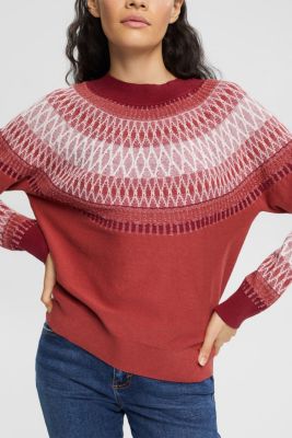 Jacquard jumper, 100% cotton, TERRACOTTA 4, detail-asia image number 2