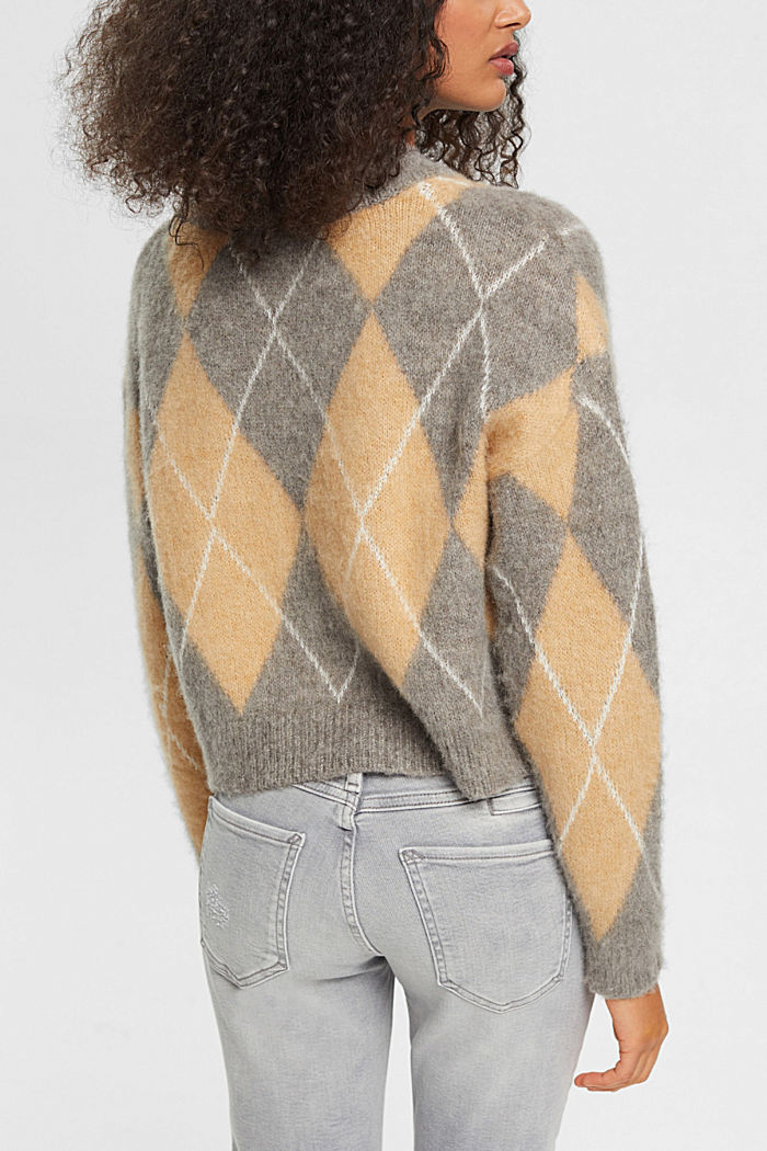 Argyle wool blend jumper, SAND, detail-asia image number 3