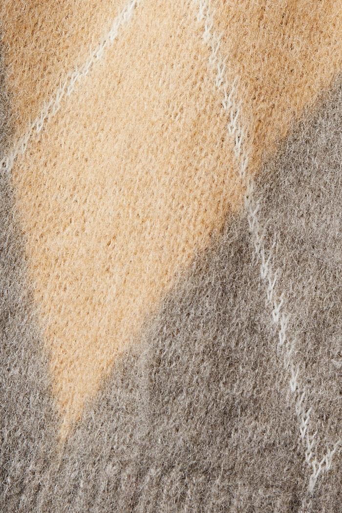 Argyle 菱形圖樣羊毛混紡針織上衣, SAND, detail-asia image number 5