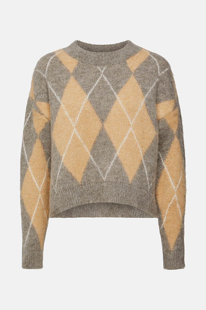 Argyle wool blend jumper, SAND, detail-asia image number 6