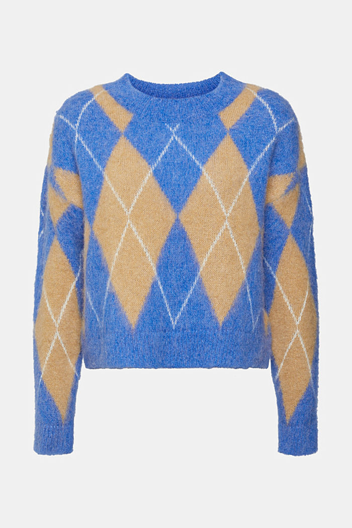 Argyle wool blend jumper