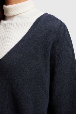 Wool blend jumper, NAVY, detail-asia image number 2